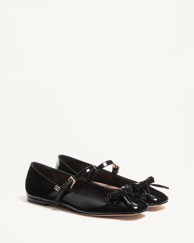 (Special Offer)Valentino Shoes ROMANCE BOW Patent Leather Ballet Flats
