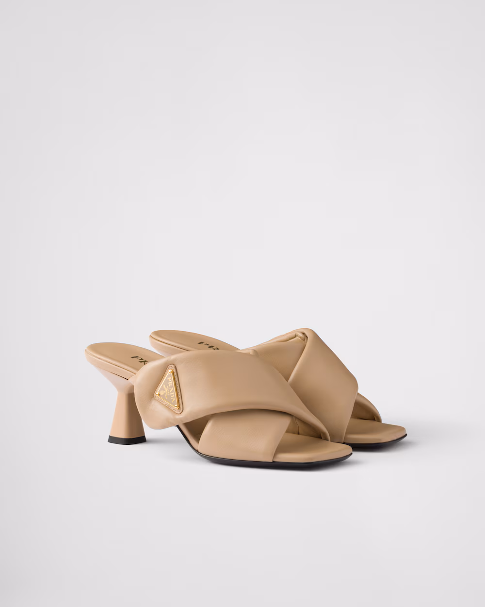 Prada Shoes Padded Effect Nappa Leather Sandals