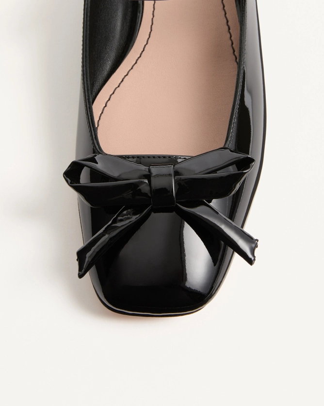 (Special Offer)Valentino Shoes ROMANCE BOW Patent Leather Ballet Flats