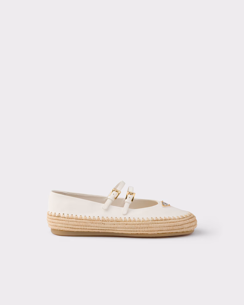 Prada Shoes Nappa Leather and Raffia Ballet Flats