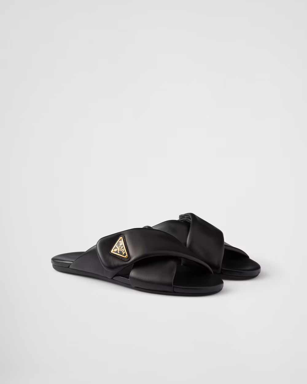 Prada Shoes Padded Effect Nappa Leather Slides