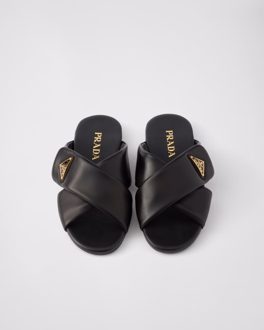 Prada Shoes Padded Effect Nappa Leather Slides