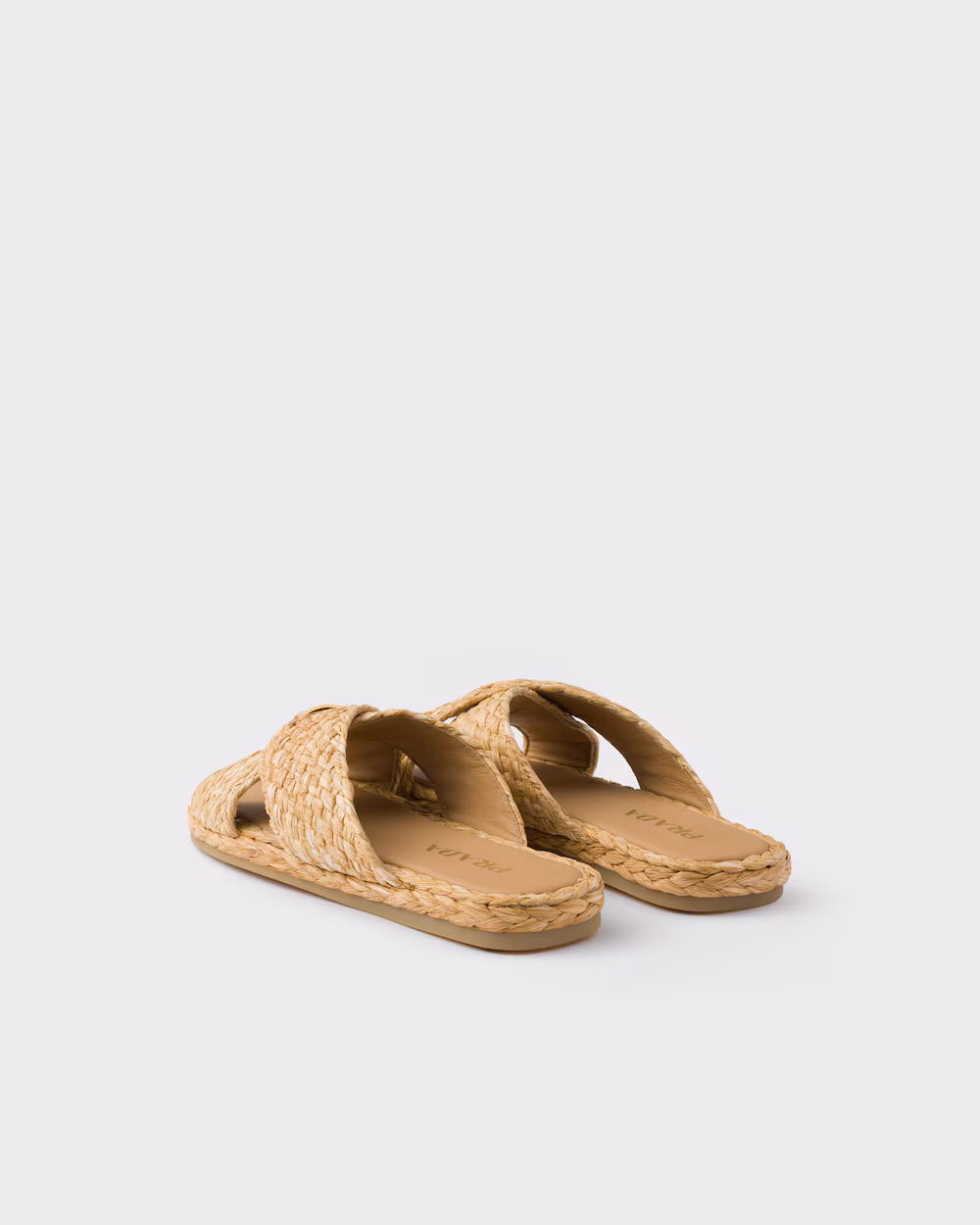 Prada Shoes Raffia Cross Slippers