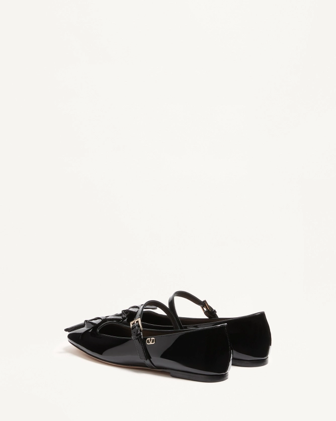 (Special Offer)Valentino Shoes ROMANCE BOW Patent Leather Ballet Flats