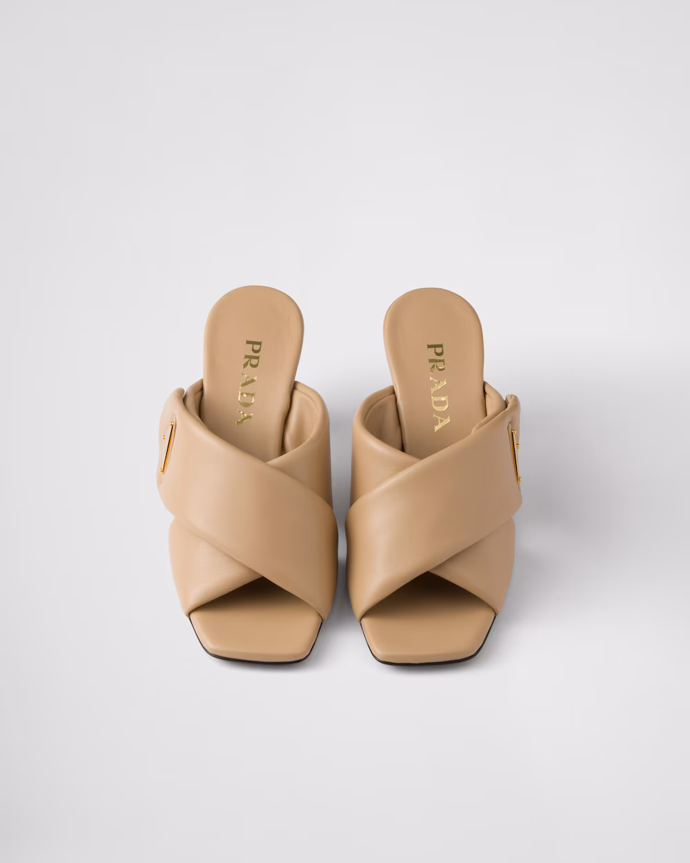 Prada Shoes Padded Effect Nappa Leather Sandals