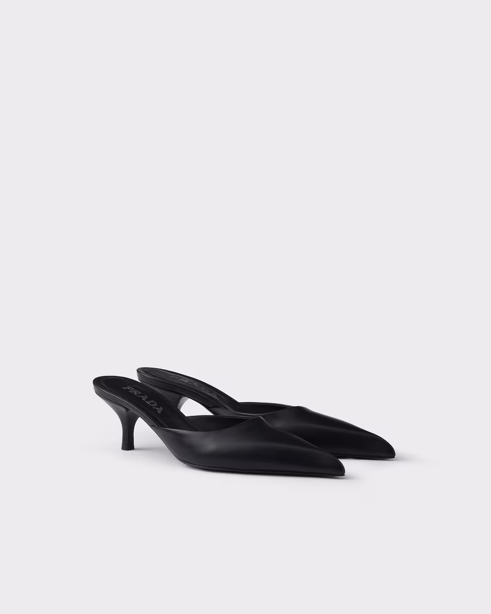 (Special Offer)Prada Shoes Black Leather Mules