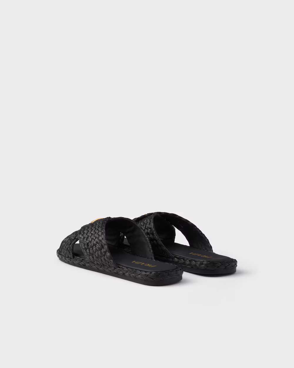 Prada Shoes Raffia Cross Slippers