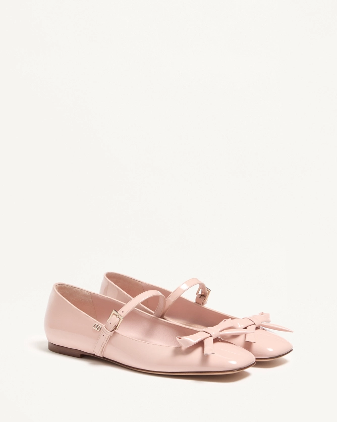 (Special Offer)Valentino Shoes ROMANCE BOW Patent Leather Ballet Flats
