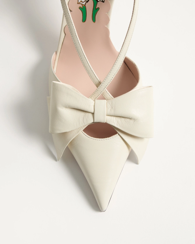 Valentino shoes BOWOW lambskin lace-up high heels (heel height 8.5 cm)