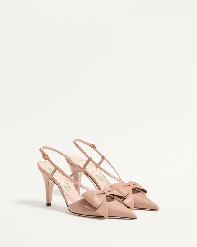Valentino shoes BOWOW lambskin lace-up high heels (heel height 8.5 cm)