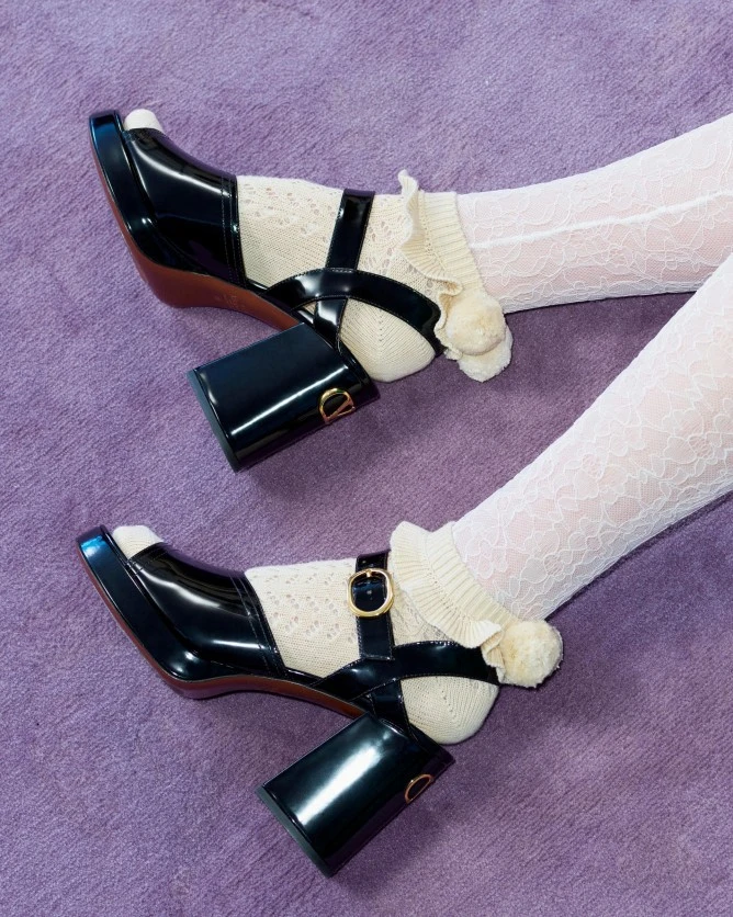 Valentino Shoes FAWCETTE Polished Calfskin Platform Sandals (Heel Height 10cm)