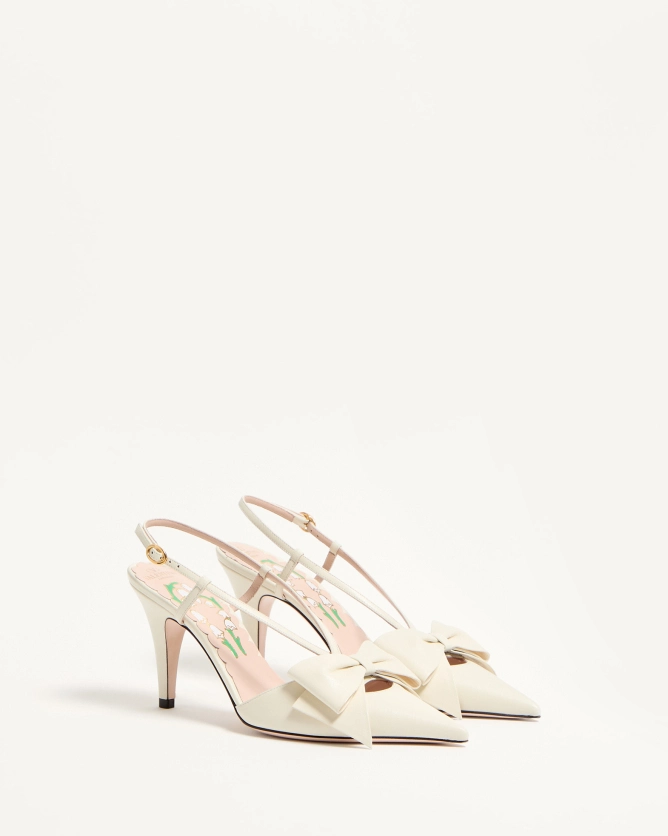 Valentino shoes BOWOW lambskin lace-up high heels (heel height 8.5 cm)