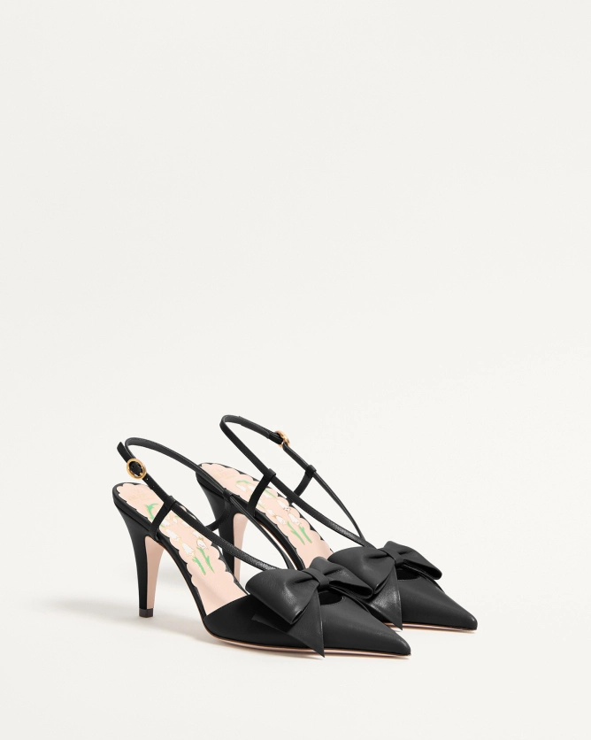 Valentino shoes BOWOW lambskin lace-up high heels (heel height 8.5 cm)