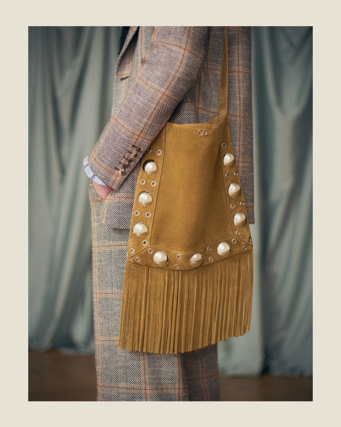 Valentino Bags NELLCÔTE Suede Leather Tassel Handbag