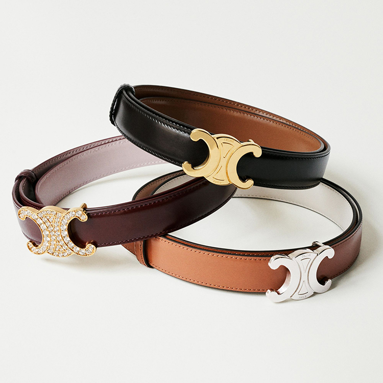 CELINE belt TRIOMPHE buckle 25mm double-sided belt (double-sided)