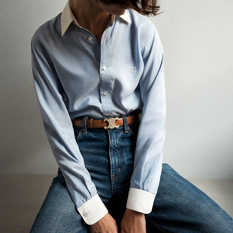 CELINE belt TRIOMPHE buckle 25mm double-sided belt (double-sided)