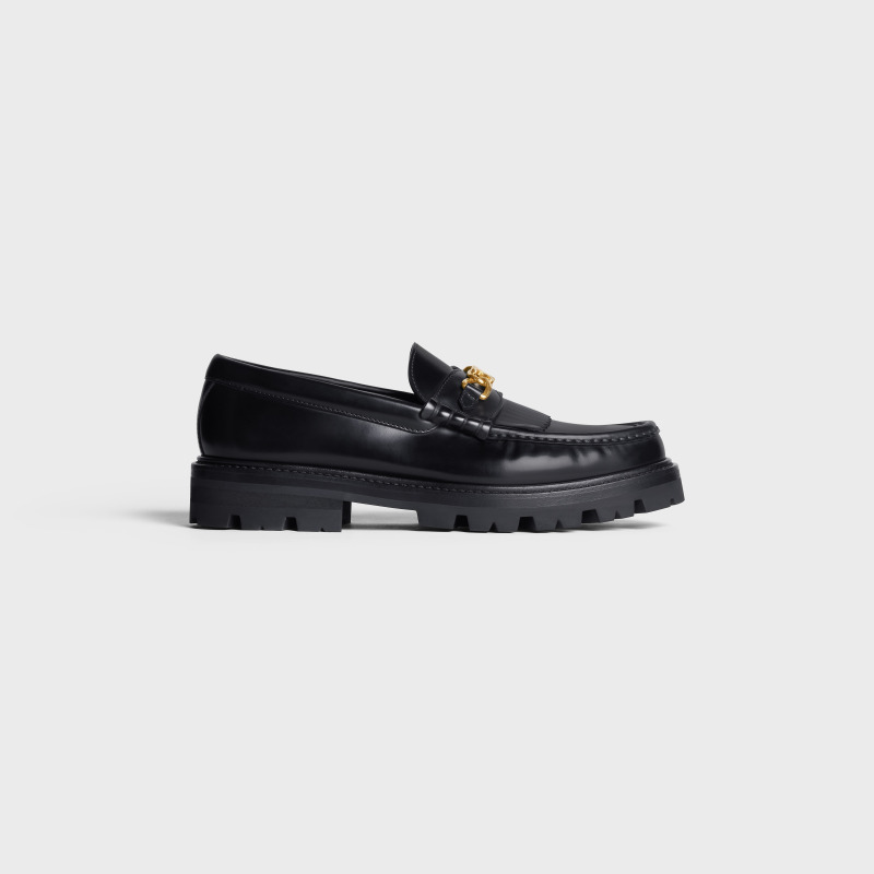 CELINE SHOES CELINE MARGARET POLISHED TRIOMPHE CHAIN ​​LOAFERS