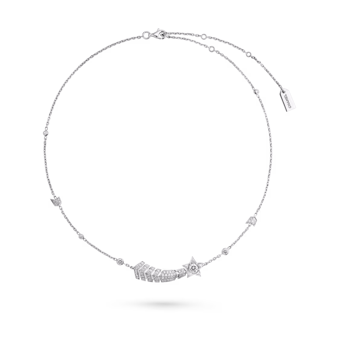 Chanel necklace Comète Chevron necklace, can be worn in different ways(Sterling silver)