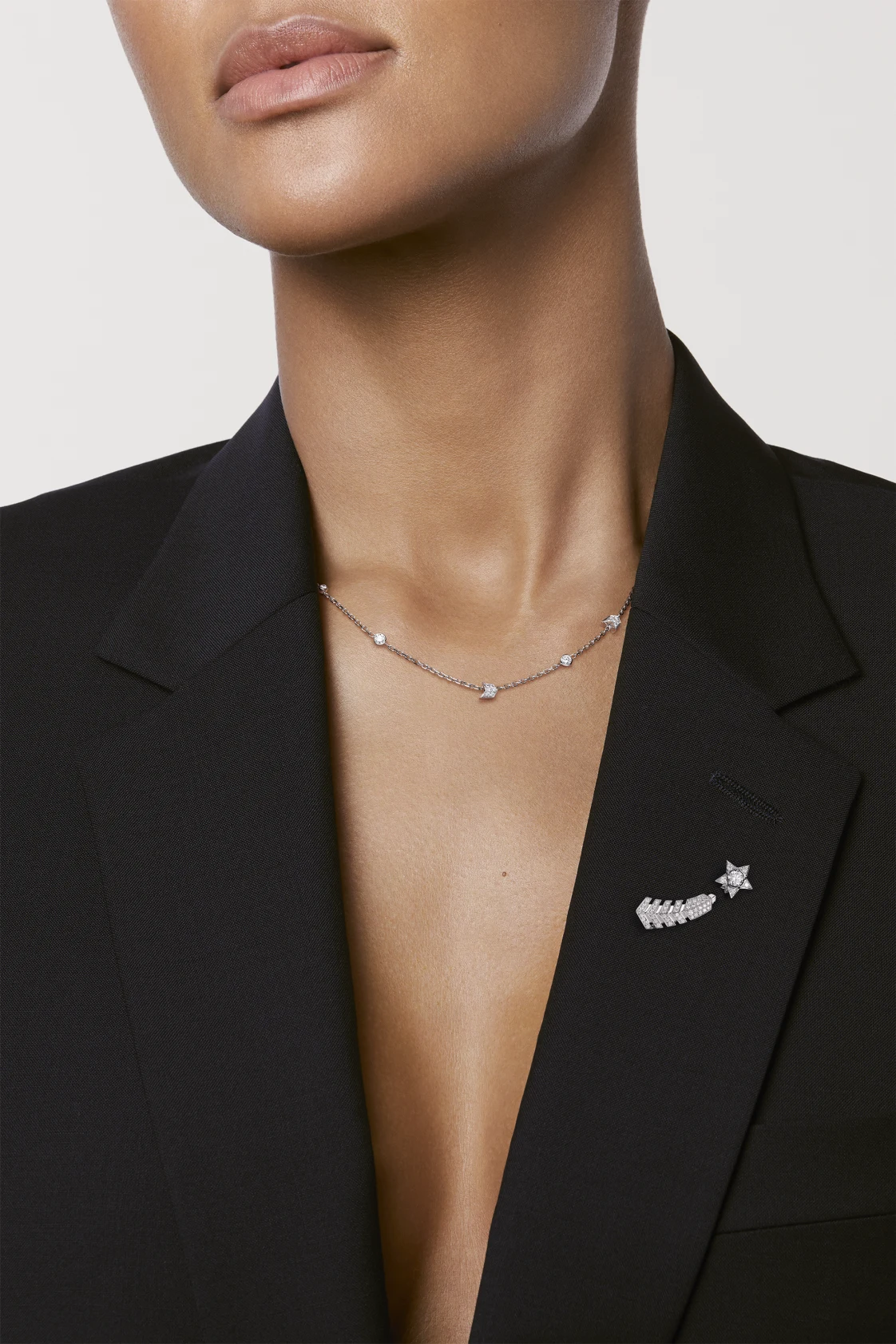 Chanel necklace Comète Chevron necklace, can be worn in different ways(Sterling silver)