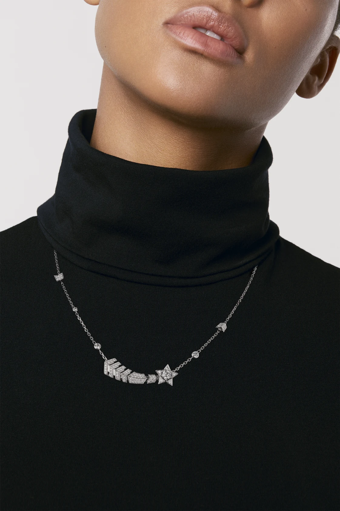 Chanel necklace Comète Chevron necklace, can be worn in different ways(Sterling silver)