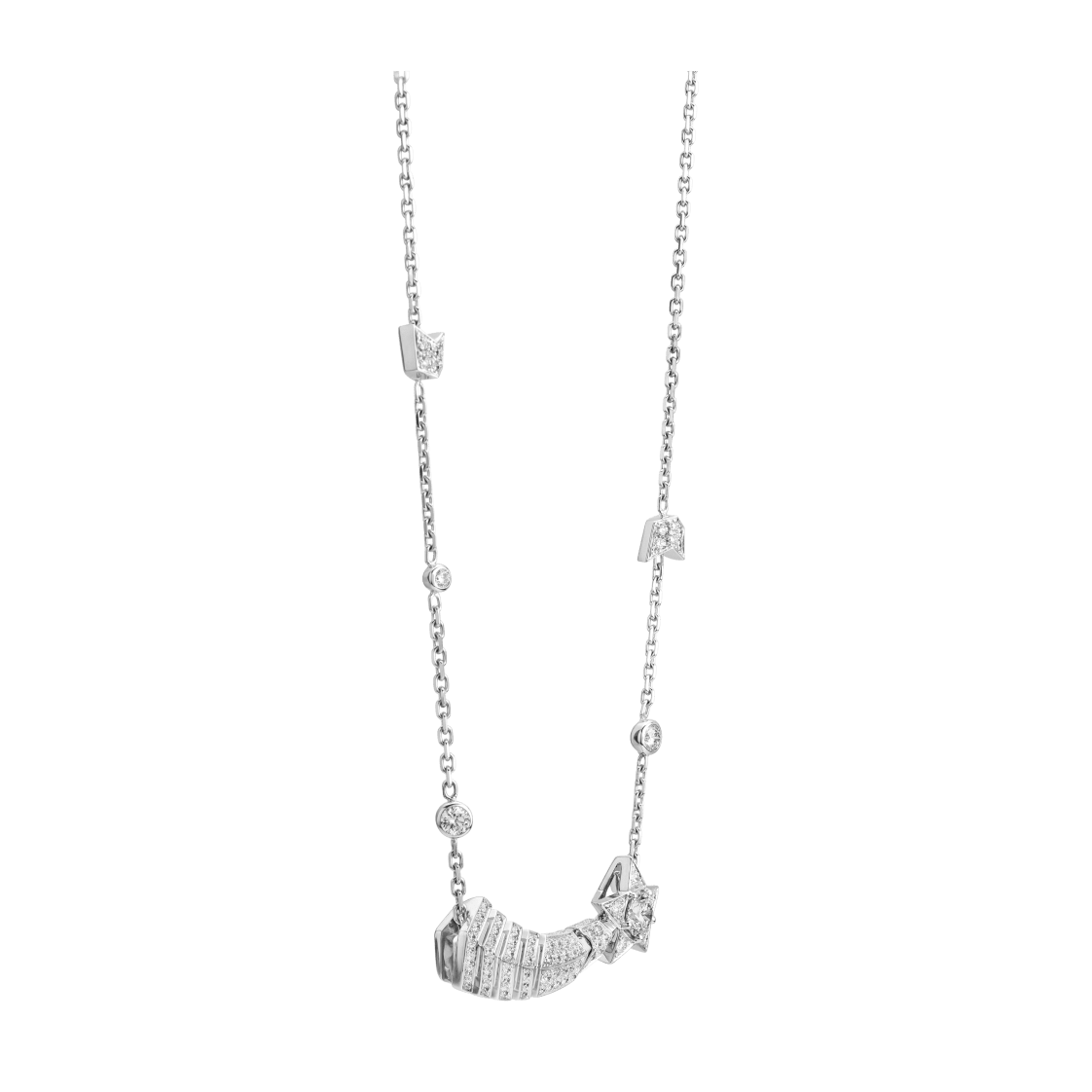 Chanel necklace Comète Chevron necklace, can be worn in different ways(Sterling silver)