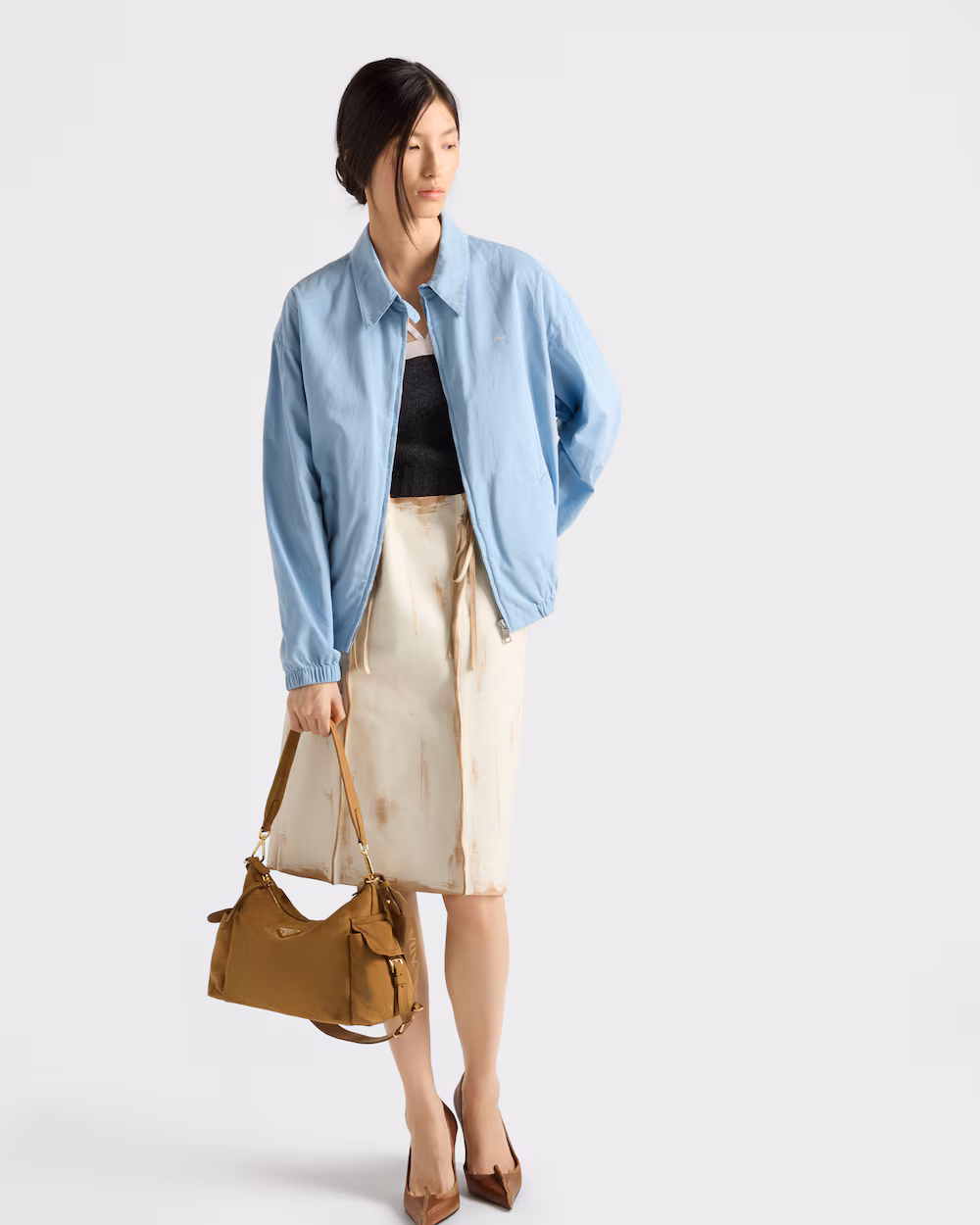 Prada Explore Large Suede Leather Handbag