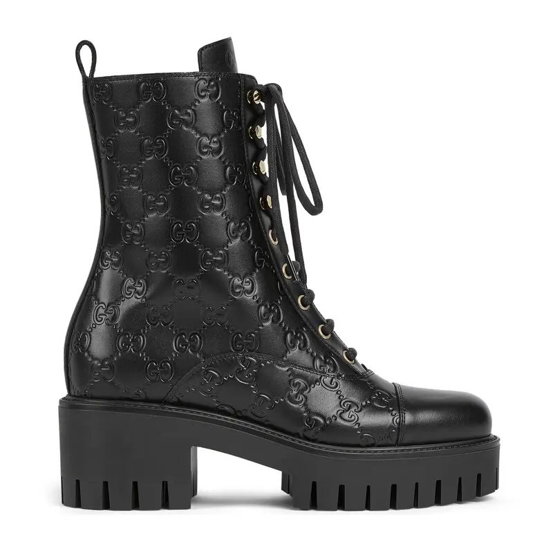 Gucci Women's GG Lace-Up Ankle Boots
