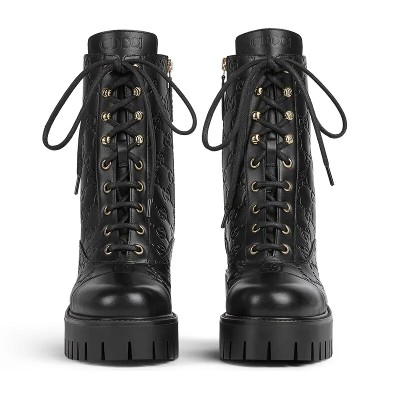 Gucci Women's GG Lace-Up Ankle Boots