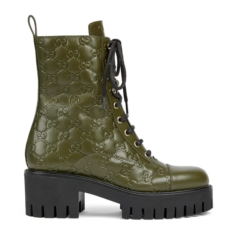 Gucci Women's GG Lace-Up Ankle Boots