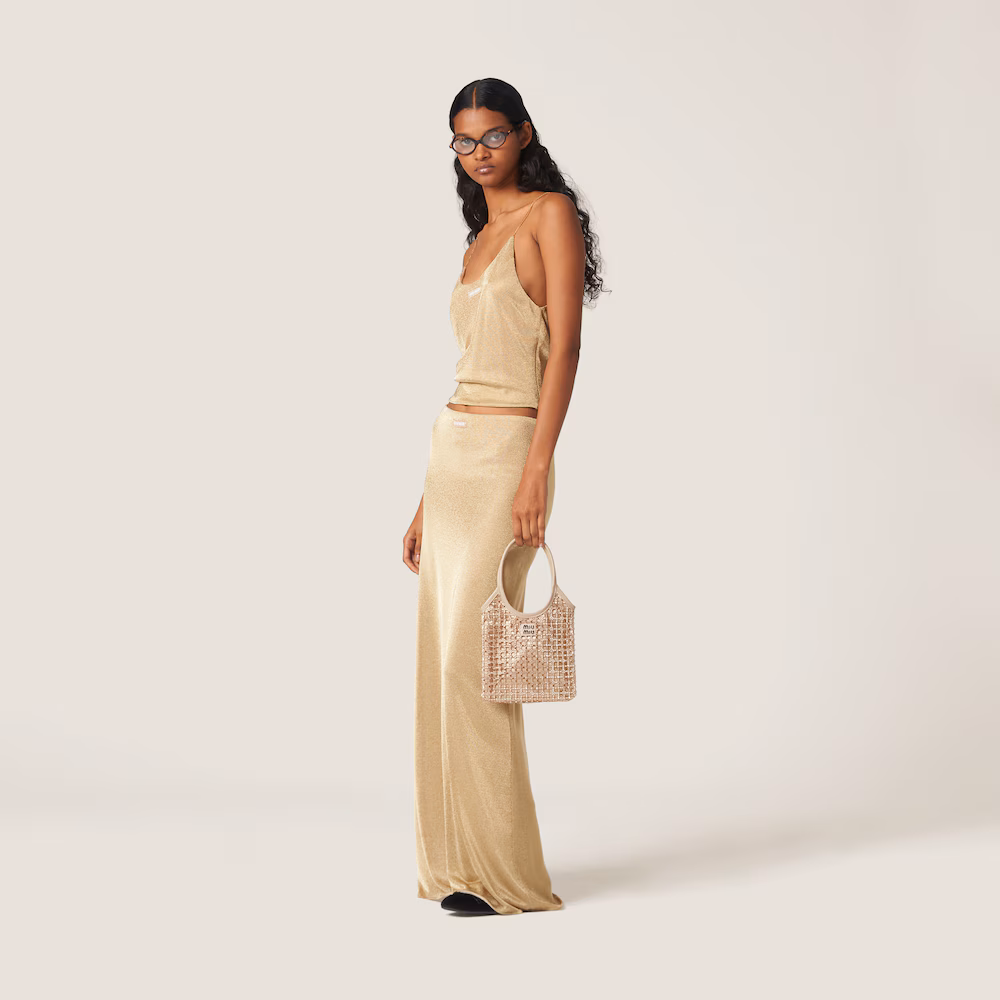 Miu Miu IVY satin handbag with synthetic crystal embellishments