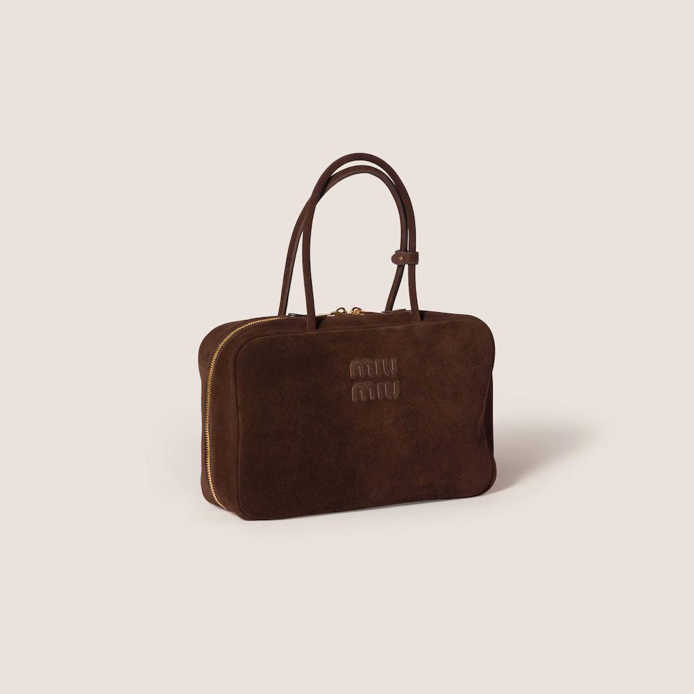 Miu Miu Beau handbag in suede leather (large size)
