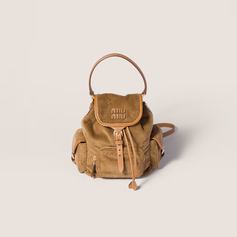 Miu Miu bags and corduroy backpacks