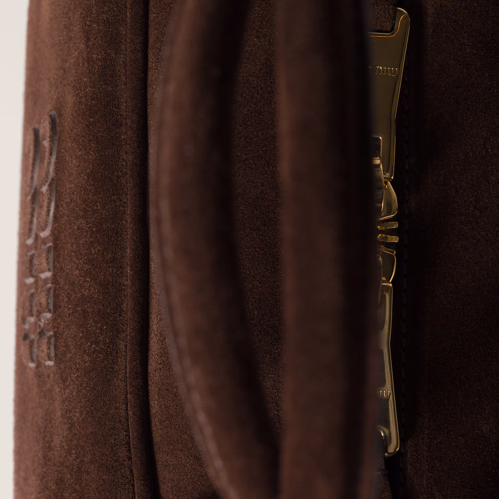 Miu Miu Beau handbag in suede leather (large size)