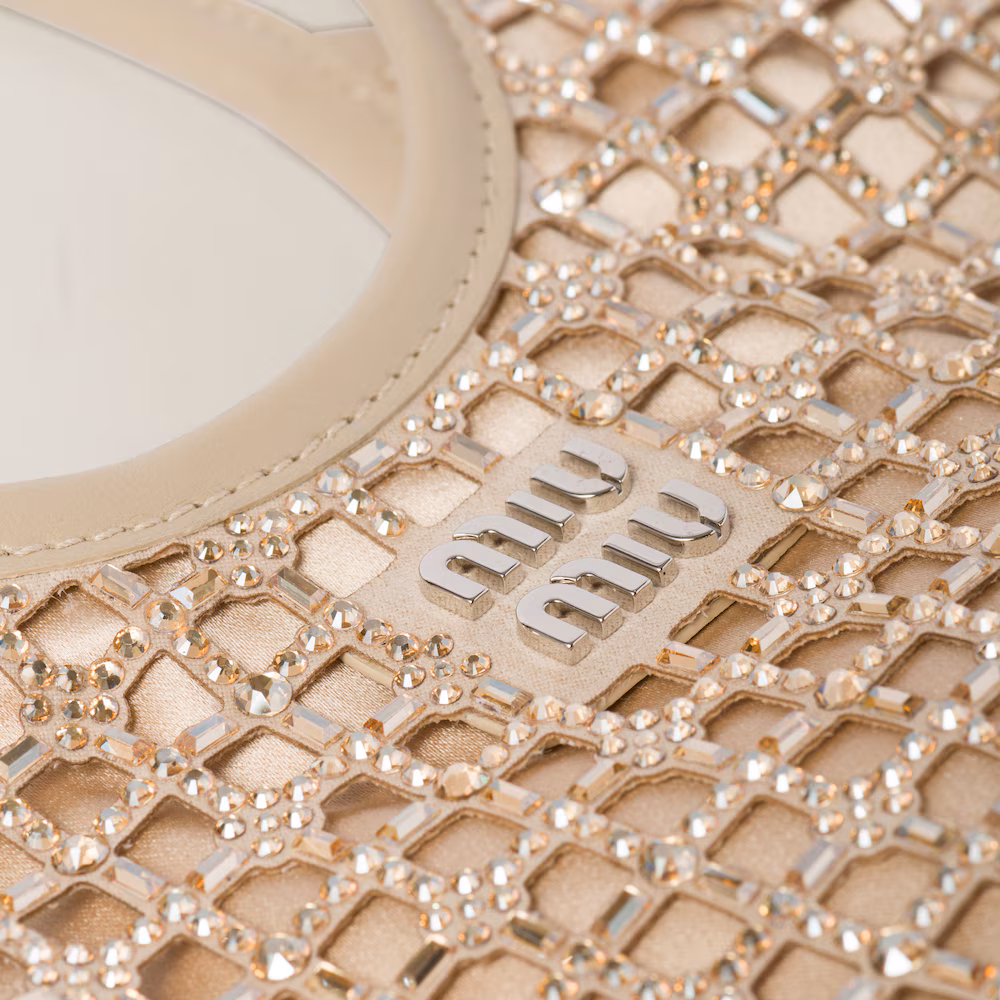 Miu Miu IVY satin handbag with synthetic crystal embellishments