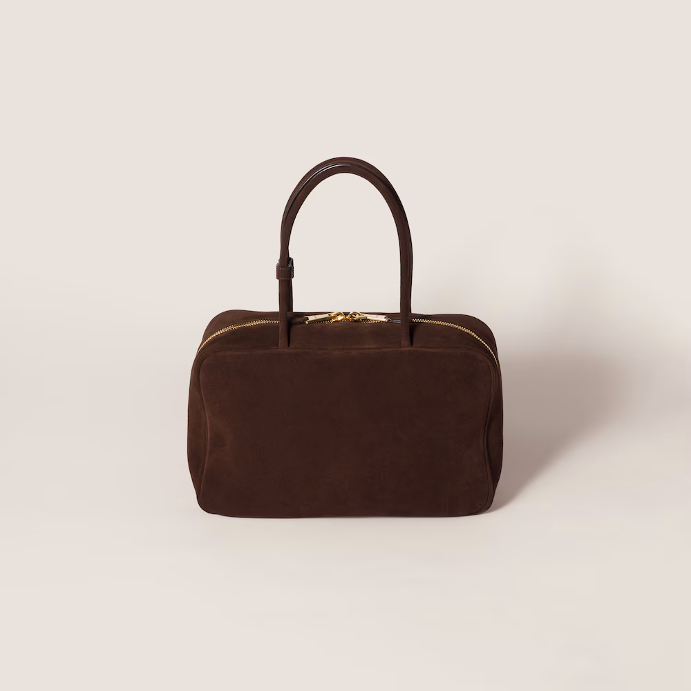 Miu Miu Beau handbag in suede leather (large size)