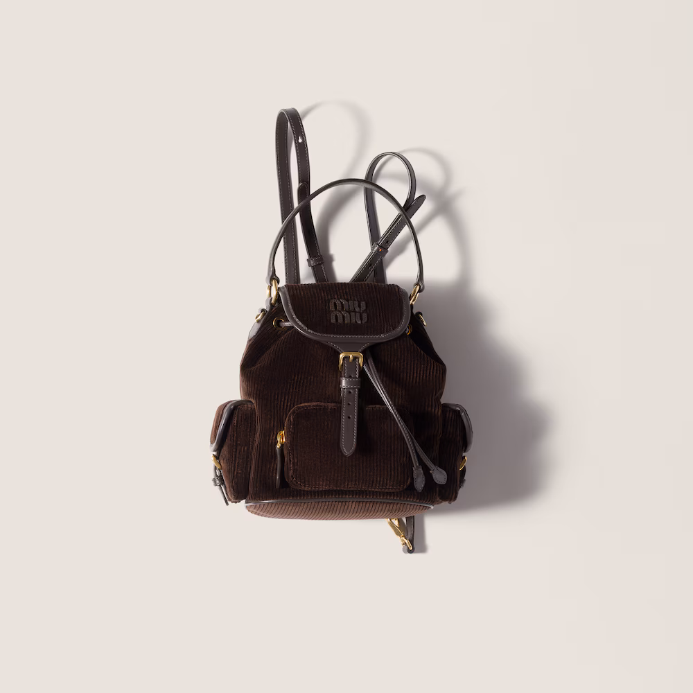 Miu Miu bags and corduroy backpacks