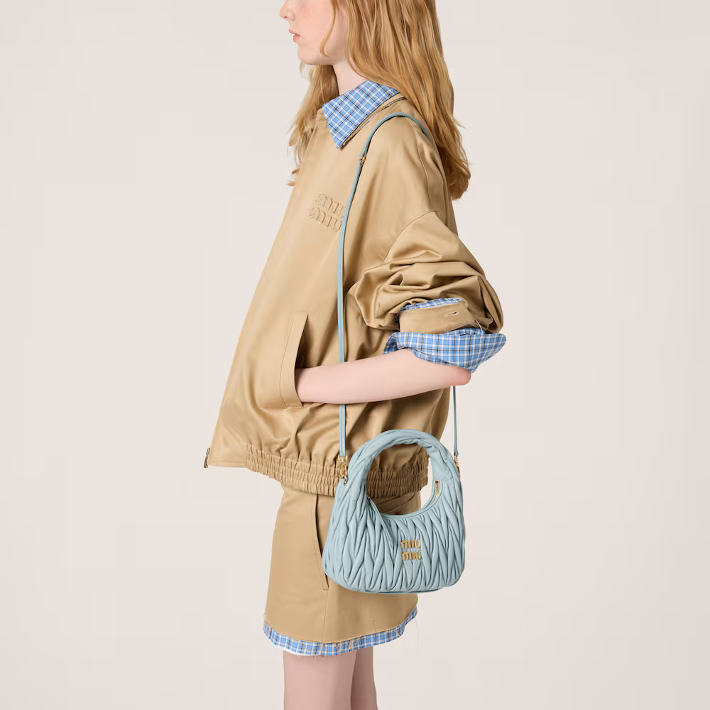 Miu Miu Wander Matelassé Small Crescent Bag