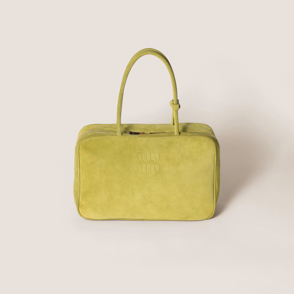 Miu Miu Beau handbag in suede leather (large size)