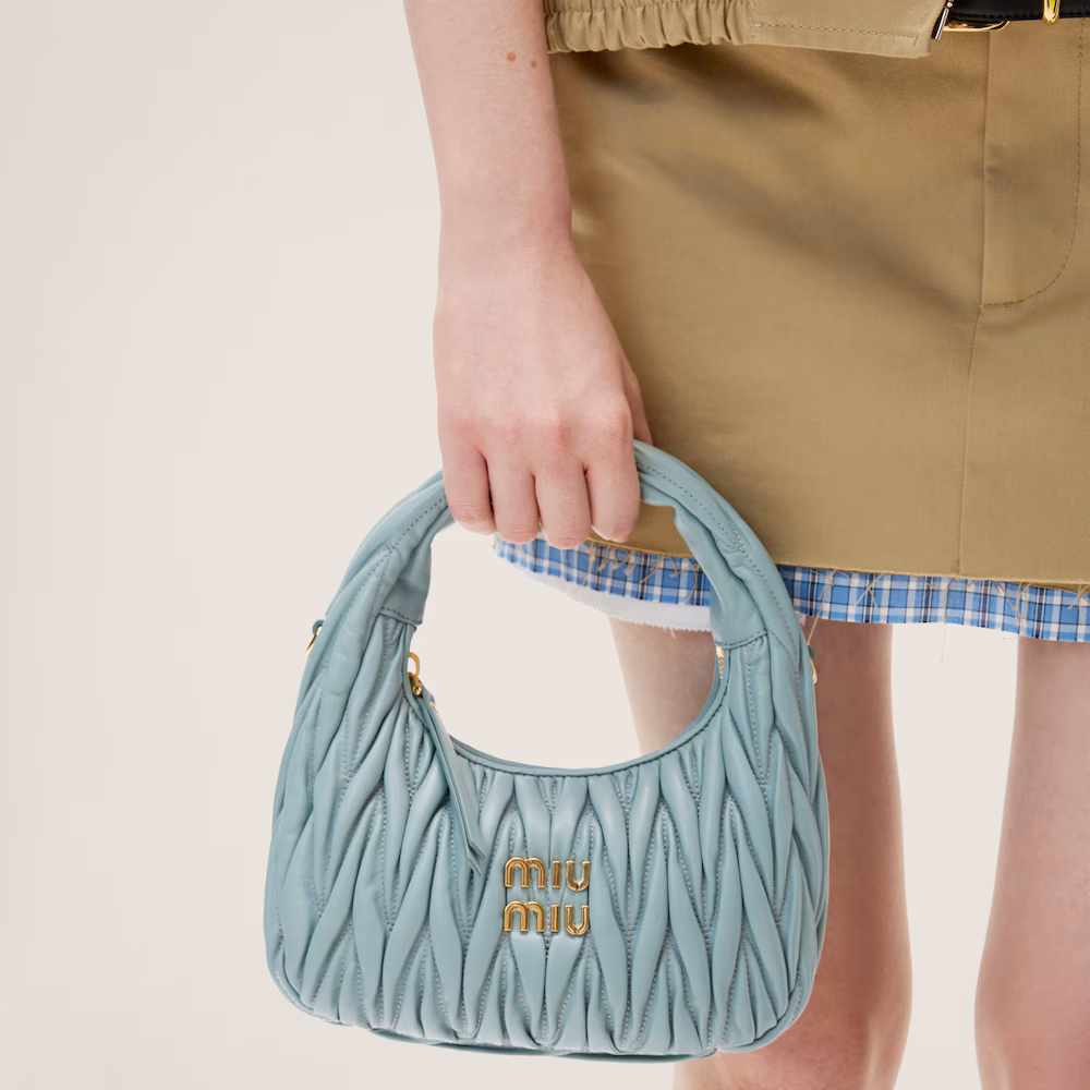 Miu Miu Wander Matelassé Small Crescent Bag