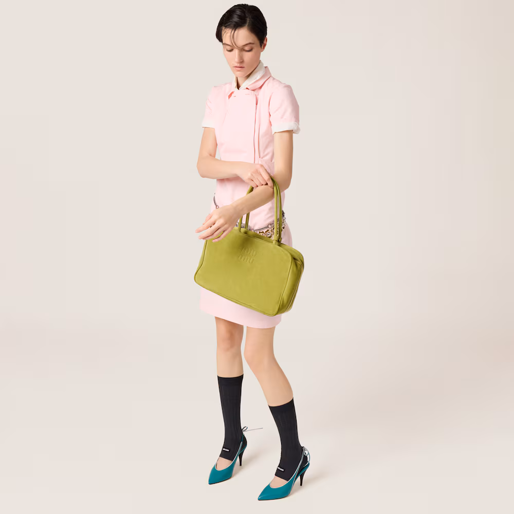 Miu Miu Beau handbag in suede leather (large size)