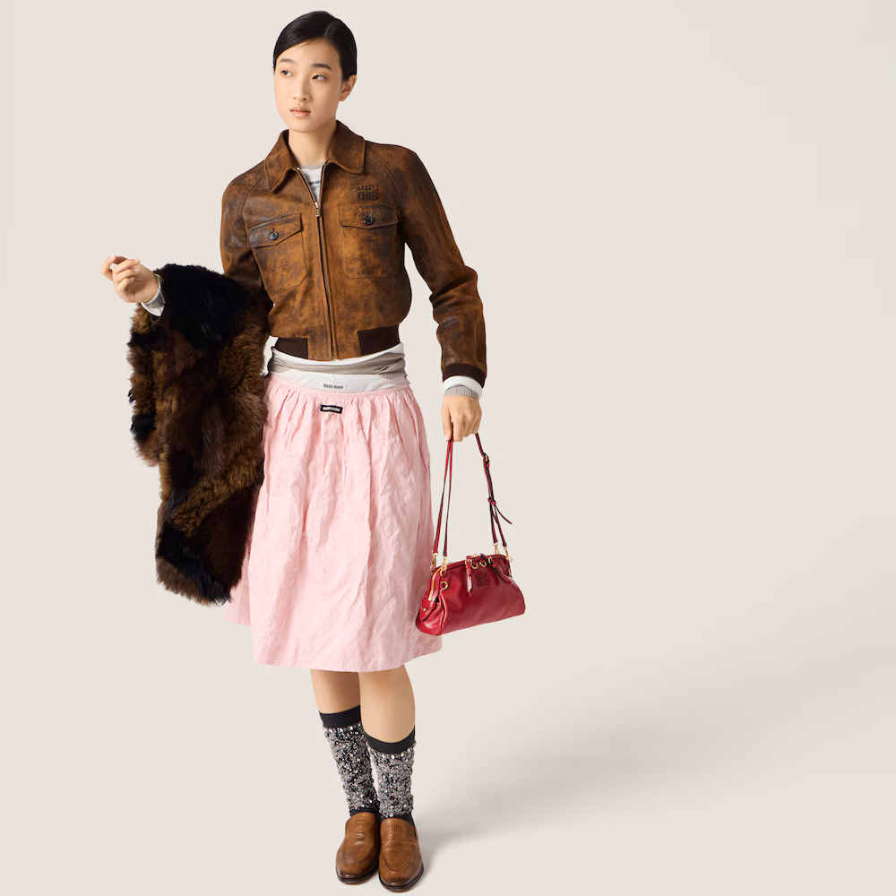 Miu Miu leather clutch bag