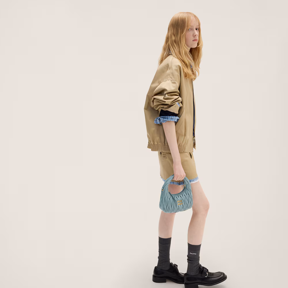 Miu Miu Wander Matelassé Small Crescent Bag