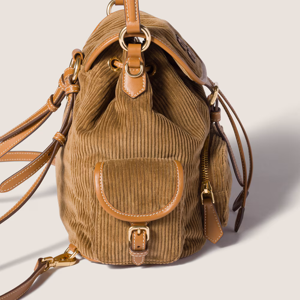 Miu Miu bags and corduroy backpacks
