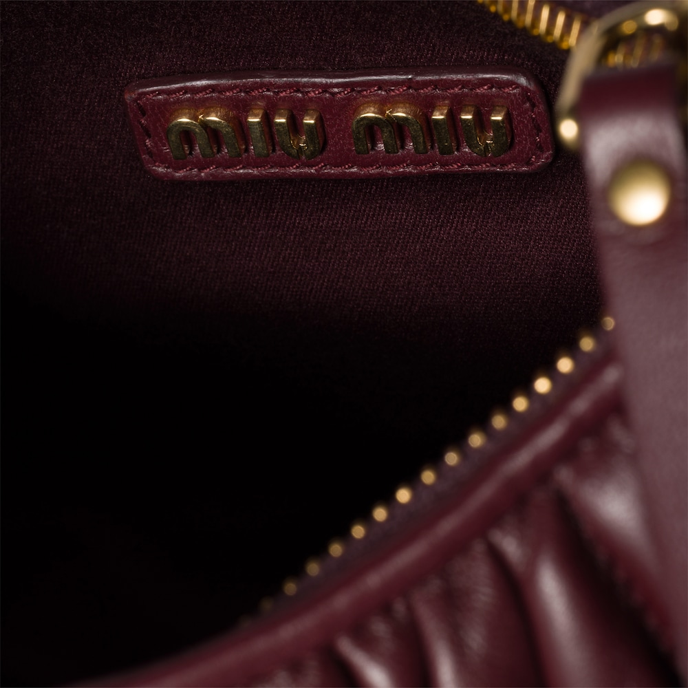 Miu Miu Wander Matelassé Small Crescent Bag in Soft Lambskin