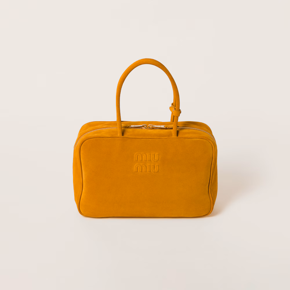 Miu Miu Beau handbag in suede leather (large size)