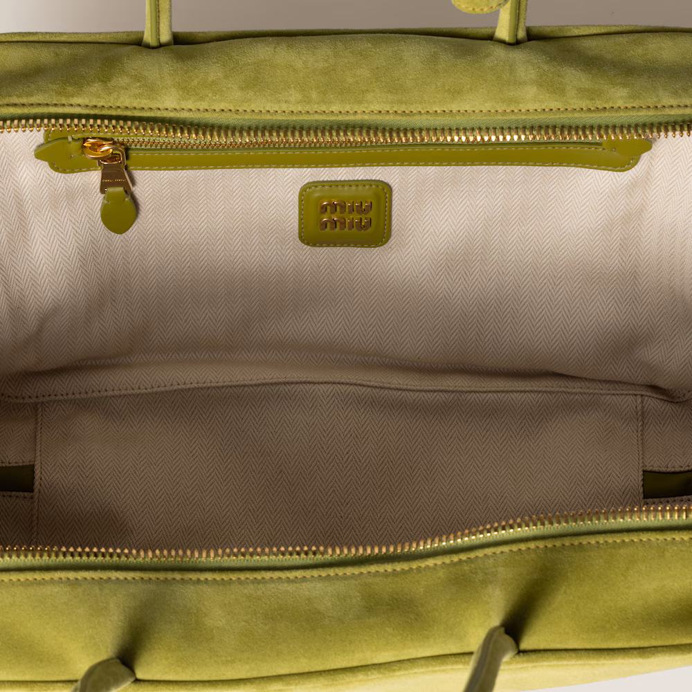 Miu Miu Beau handbag in suede leather (large size)