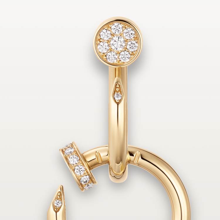 Cartier Juste un Clou earrings, double-strand (gold and rose gold)