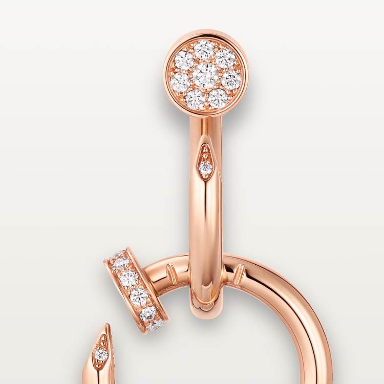 Cartier Juste un Clou earrings, double-strand (gold and rose gold)