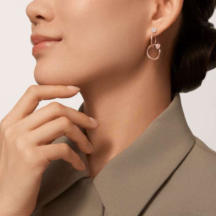 Cartier Juste un Clou earrings, double-strand (gold and rose gold)