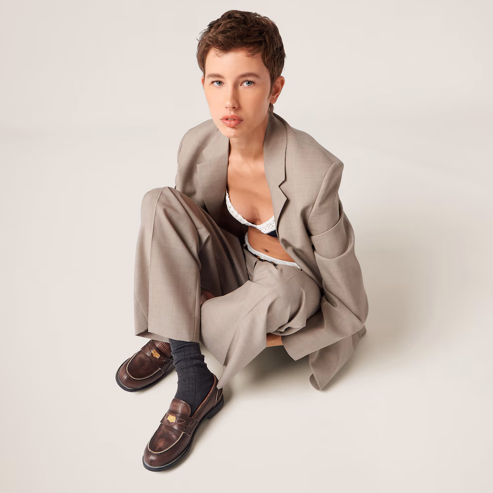 Miu Miu retro-style leather coin loafers